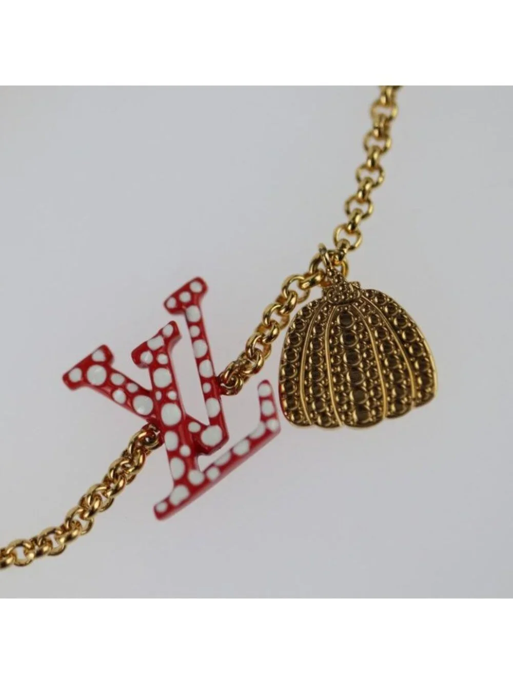 Louis Vuitton Bracelet Iconic Infinity Dot M0970 A Metal Gold Red Yayoi Kusama